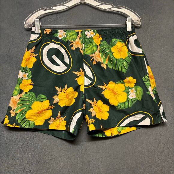 Green Bay Packers NFL Team Apparel Men’s Swim Trunks Shorts Size Small 4" Inseam - Picture 1 of 11